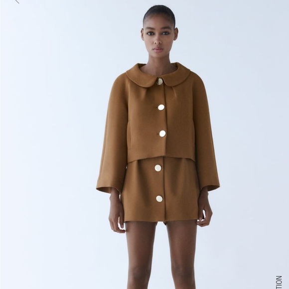 Zara Skirts Zara High Waisted Bermuda Skort In Toffee Poshmark